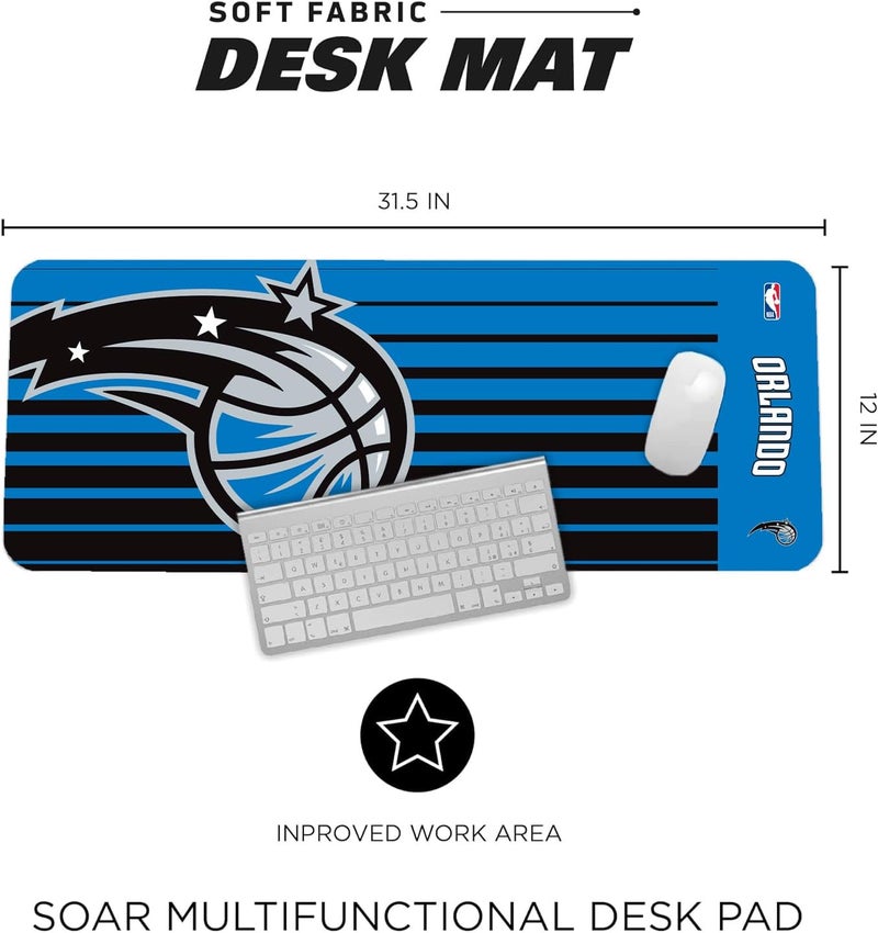 SOAR NBA Multifunctional Desk Mat for Desktop, (31.5"x12") - Ultra Soft Fabric with Non-Slip Rubber Backer - Water Resistant & Durable Nylon Stitching - Image 4